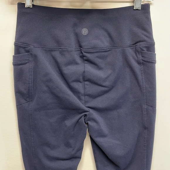 T by Talbots High Waist Legging Navy Blue Slash Pockets SP - Picture 5 of 15